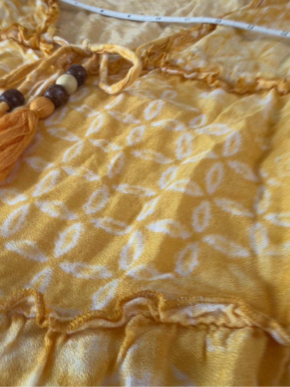 blue island Yellow and White Patterned Top - Picture 7 of 10